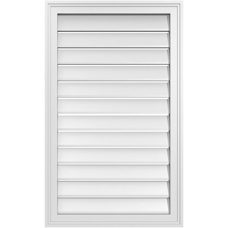Ekena Millwork Vertical Surface Mount PVC Gable Vent: Functional, w/ 2"W x 1-1/2"P Brickmould Frame, 22"W x 36"H GVPVE22X3602SF